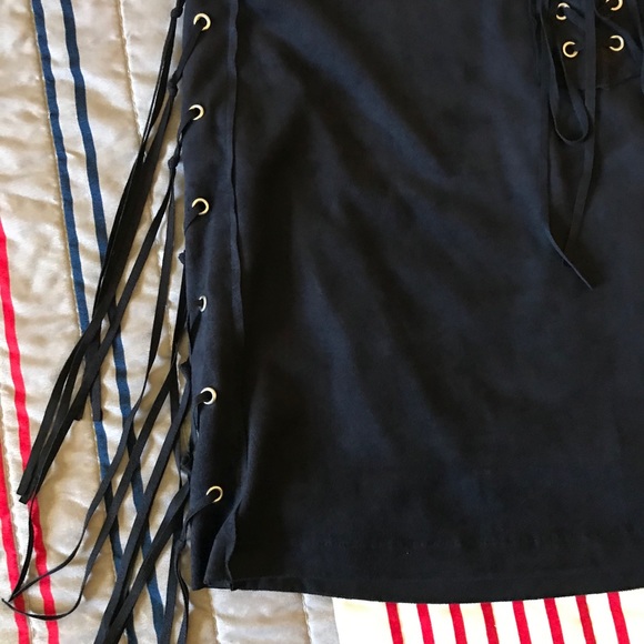 Tobi Faux Suede Laceup Mini Skirt - Picture 2 of 6